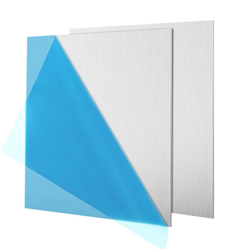 DAJAVE 2 Pack 5052 H32 Aluminum Metal Sheet 12x12x1/16 Inch Flat Plain Thin Aluminum Plate, 1.5mm Aluminums Metal Plate with Protective Film, Finely Polished and Deburred, for Crafting, Industry - Image 1